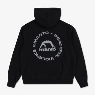 Sweatshirt Manto Label 25 Oversize mit Kapuze Schwarz
