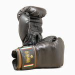 Guantoni Di Nardo con velcro 16 Oz Marrone-nero-argento-Combat Arena