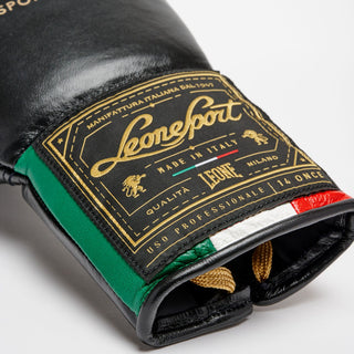 Guantoni Leone Orlando Tricolore con lacci Nero-Combat Arena