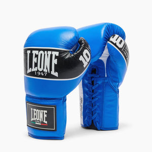 Boxhandschuhe Leone Shock Pro mit Schnürsenkeln GN057L Blau