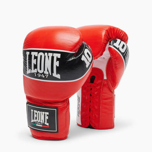 Boxhandschuhe Leone Shock Pro mit Schnürsenkeln GN057L Rot