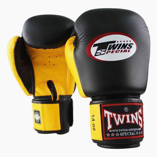 Muay Thai Handschuhe Twins Special BGVL3 Schwarz-Gelb