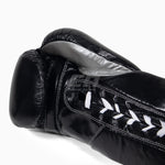 Boxhandschuhe Cleto Reyes Professionelle CB2 Schwarz-Silber mit Schnürsenkeln