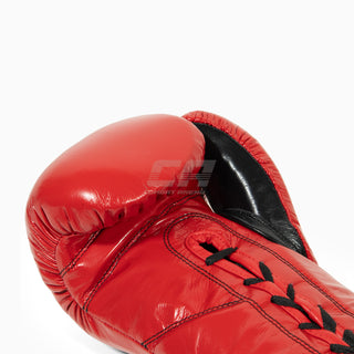 Boxhandschuhe Cleto Reyes Professionelle CB2 Rot-Schwarz mit Schnürsenkeln