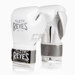 Boxhandschuhe Cleto Reyes Sparring CE6 Weiß-Silber Sonderedition