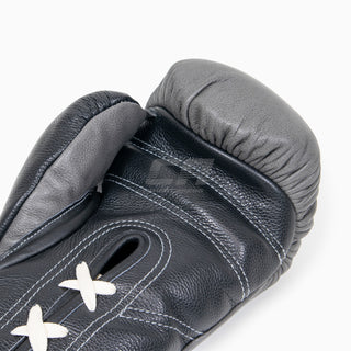 Boxhandschuhe Di Nardo mit Schnürsenkeln 16 Oz Grau-schwarz