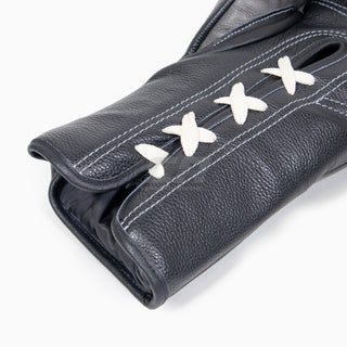 Boxhandschuhe Di Nardo mit Schnürsenkeln 16 Oz Grau-schwarz