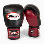 Muay Thai Handschuhe Twins Special BGVL3 Schwarz-Weinrot