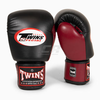 Muay Thai Handschuhe Twins Special BGVL3 Schwarz-Weinrot