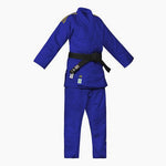 Blauer Judogi Adidas J730 Champion III IJF goldene Streifen