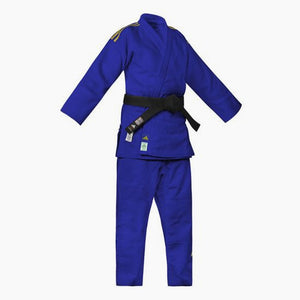 Blauer Judogi Adidas J730 Champion III IJF goldene Streifen