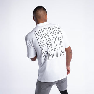 T-shirt Boxraw HRDR FSTR SMTR Oversize Weiß