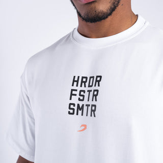 T-shirt Boxraw HRDR FSTR SMTR Oversize Weiß
