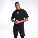 T-shirt Boxraw HRDR FSTR SMTR Oversize Schwarz