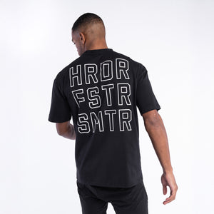 T-shirt Boxraw HRDR FSTR SMTR Oversize Schwarz
