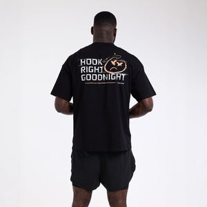 T-shirt Boxraw Hook Right Goodnight Oversize Nero-Combat Arena
