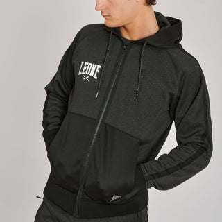 Sweatshirt Leone Melange ABX611 mit Kapuze
