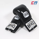 Boxhandschuhe Cleto Reyes Professionelle CB2 Schwarz-Silber mit Schnürsenkeln