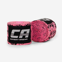 Bendaggi Fasce mani Combat Arena Pink Skulls 3.5 metri-Combat Arena