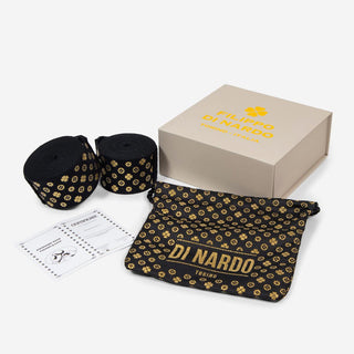 Boxbandagen Di Nardo 5 mt Schwarz-Gold-Combat Arena