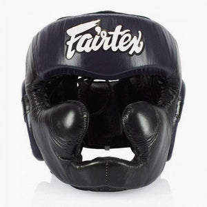 Kopfschutz Fairtex Diagonal Vision Sparring HG13 Schwarz-Blau 