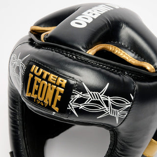 Kopfschutz Leone IUTER Barbed Wire CS01IU Schwarz-Combat Arena