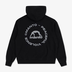 Sweatshirt Manto Label 25 Oversize mit Kapuze Schwarz 