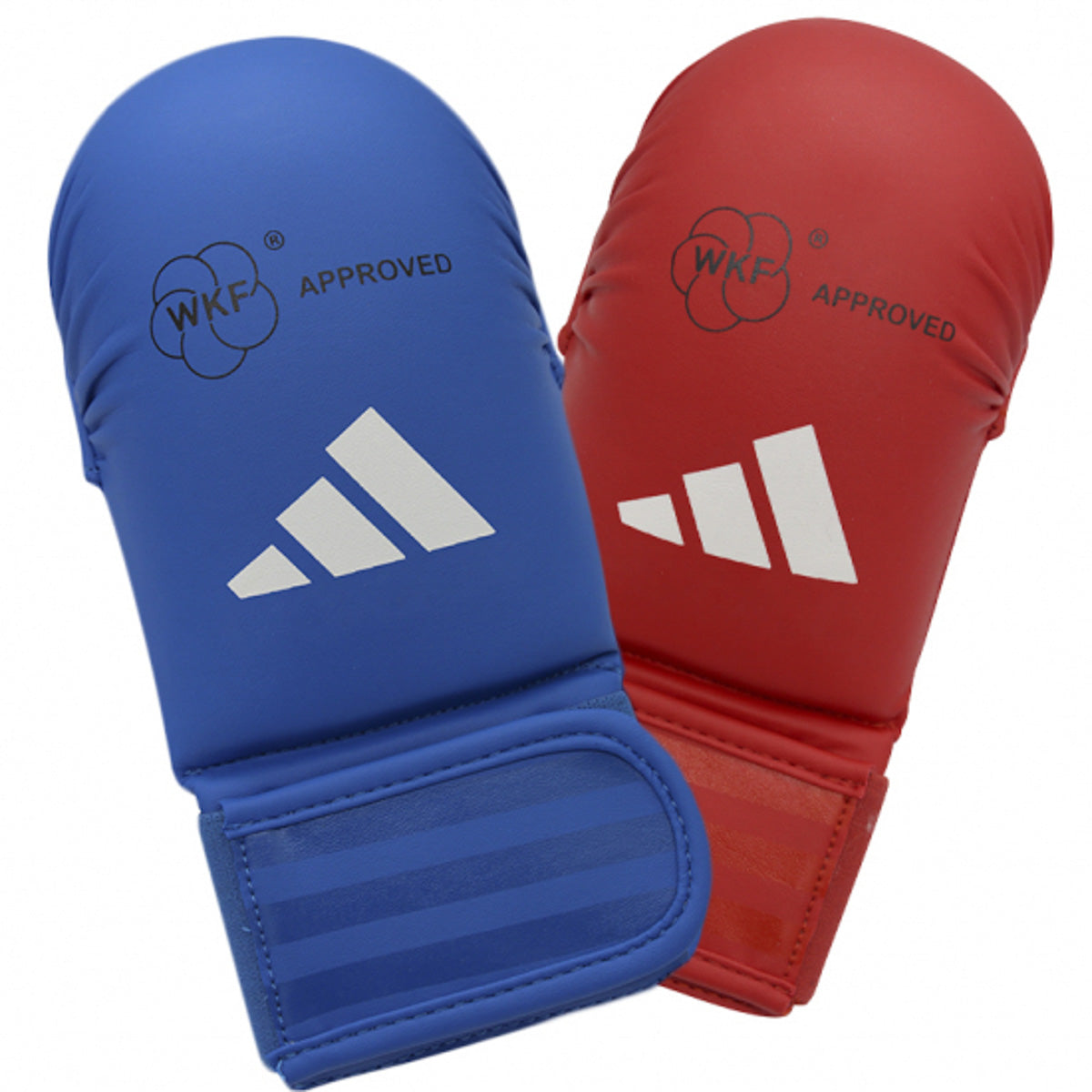 Karate-Kumite-Handschuhe Adidas Rot und Blau WKF zugelassen ohne Daumen