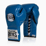 Boxhandschuhe Cleto Reyes Professional CB2 Blau-schwarz mit Schnürsenkeln