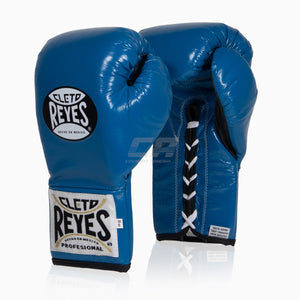 Boxhandschuhe Cleto Reyes Professional CB2 Blau-schwarz mit Schnürsenkeln