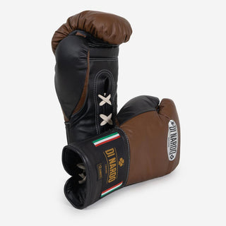 Boxhandschuhe Di Nardo mit Schnürsenkel 12 Oz Braun-schwarz-Combat Arena