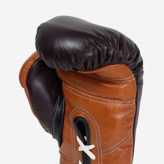 Boxhandschuhe Di Nardo mit Schnürsenkel 14 Oz Burgunder-Cognac-Combat Arena