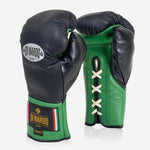 Boxhandschuhe Di Nardo mit Schnürsenkel 14 Oz Schwarz-grün-Combat Arena