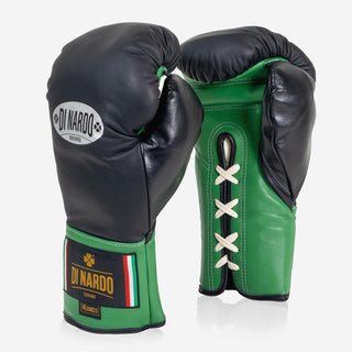 Boxhandschuhe Di Nardo mit Schnürsenkel 14 Oz Schwarz-grün-Combat Arena