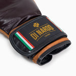 Boxhandschuhe Di Nardo mit Klettverschluss 12 Oz Burgunder-Cognac-Vintage-Combat Arena
