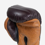 Boxhandschuhe Di Nardo mit Klettverschluss 12 Oz Burgunder-Cognac-Vintage-Combat Arena