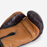 Boxhandschuhe Di Nardo mit Klettverschluss 12 Oz Burgunder-Cognac-Vintage-Combat Arena