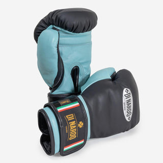 Boxhandschuhe Di Nardo mit Klettverschluss 14 Oz Schwarz-Wasser-Combat Arena