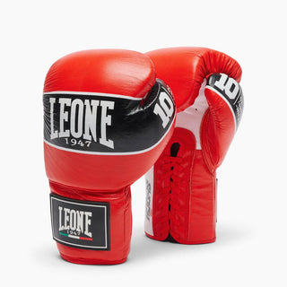 Boxhandschuhe Leone Shock Pro mit Schnürsenkeln GN057L Rot 