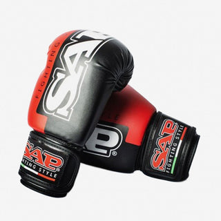 Boxhandschuhe Raptor SAP WAKO 10 Oz Schwarz-rot-Combat Arena