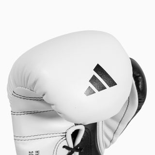 Boxhandschuhe Adidas Hybrid 500 Pro und Kontra Schnürsenkel Schwarz-weiß 