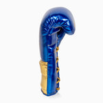 Boxhandschuhe Adidas Hybrid 500 Pro mit Schnürsenkel Blau-Gold 