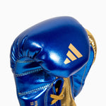 Boxhandschuhe Adidas Hybrid 500 Pro mit Schnürsenkel Blau-Gold 