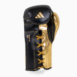 Boxhandschuhe Adidas Hybrid 500 Pro mit Schnürsenkel Schwarz-Gold 