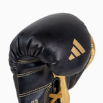 Boxhandschuhe Adidas Hybrid 500 Pro mit Schnürsenkel Schwarz-Gold 