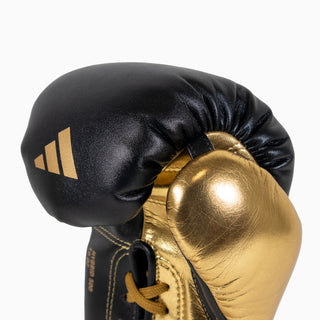 Boxhandschuhe Adidas Hybrid 500 Pro mit Schnürsenkel Schwarz-Gold 