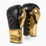 Boxhandschuhe Adidas Hybrid 500 Pro mit Schnürsenkel Schwarz-Gold 