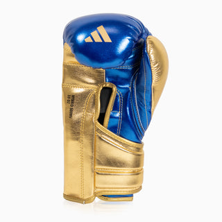 Boxhandschuhe Adidas Hybrid 500 Pro mit Klettverschluss Blau-Gold 