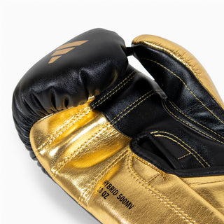 Boxhandschuhe Adidas Hybrid 500 Pro mit Klettverschluss Schwarz-Gold 