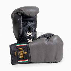 Boxhandschuhe Di Nardo mit Schnürsenkeln 16 Oz Grau-schwarz 